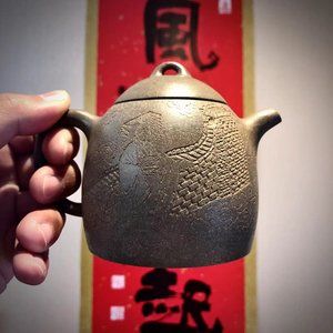 Chinese style pure handmade purple clay teapot